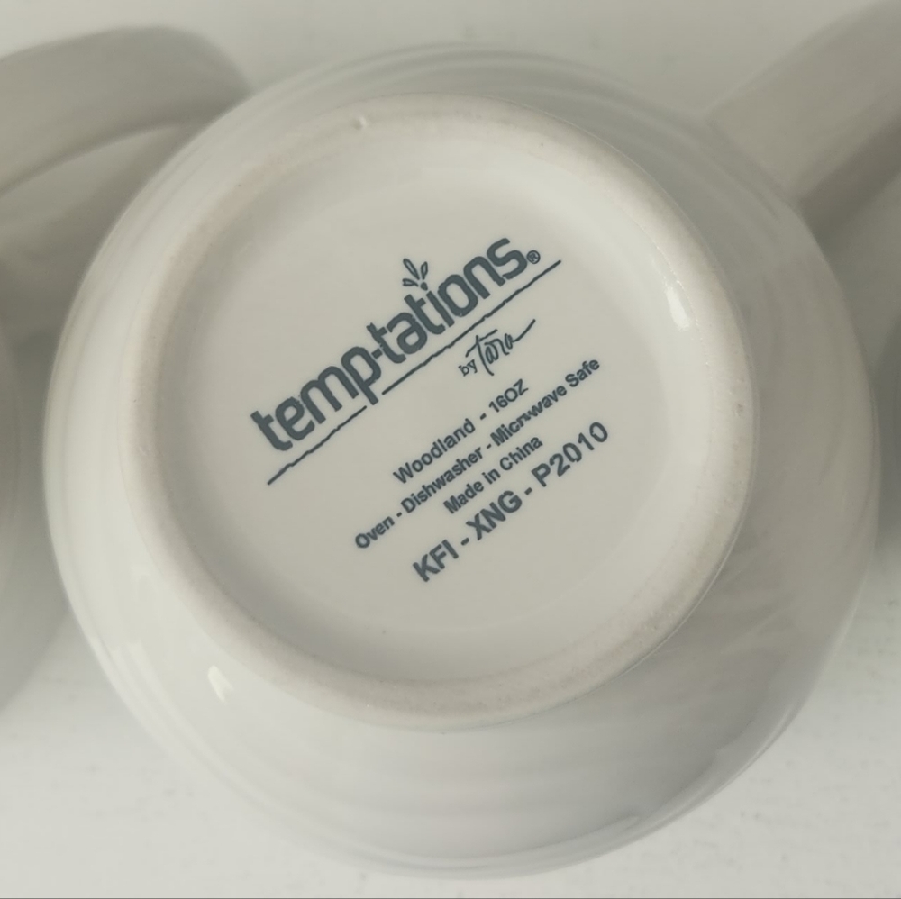 Temptations White Woodland Embossed Mug Set Of Three 16oz - Picture 7 of 7